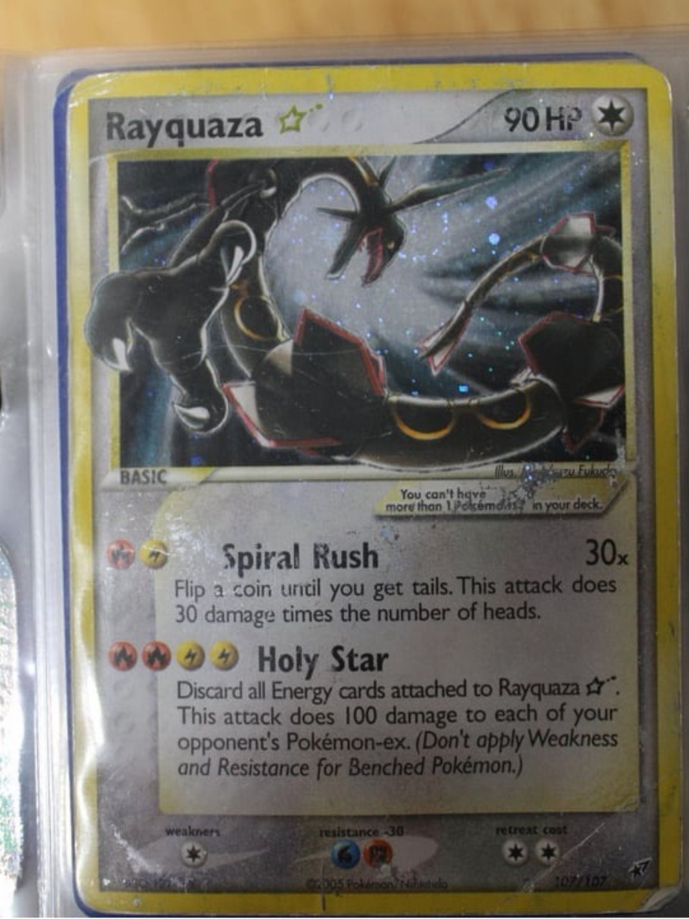 Rayquaza Holographic Card - Yellow Border